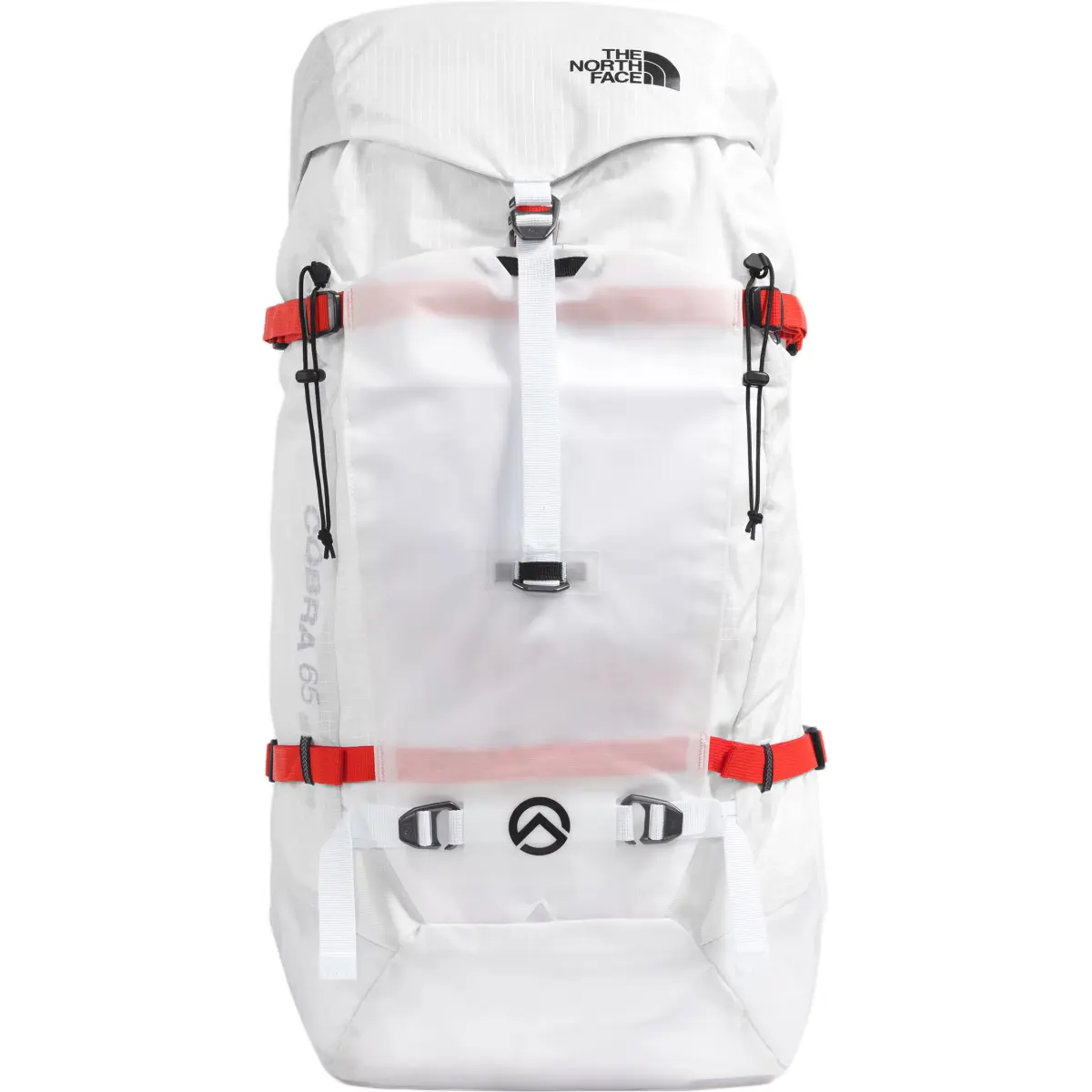 THE NORTH FACE Summit 65L Mountaineering Bag Outdoor Bag Recycled Nylon White & Red Unisex