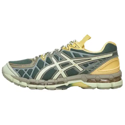 ASICS Comfortable Leather Abrasion Resistant Abrasion Resistant Low top Running Shoes Men's Green