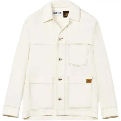 LOEWE Jackets Men's White Lapel Moderate Other