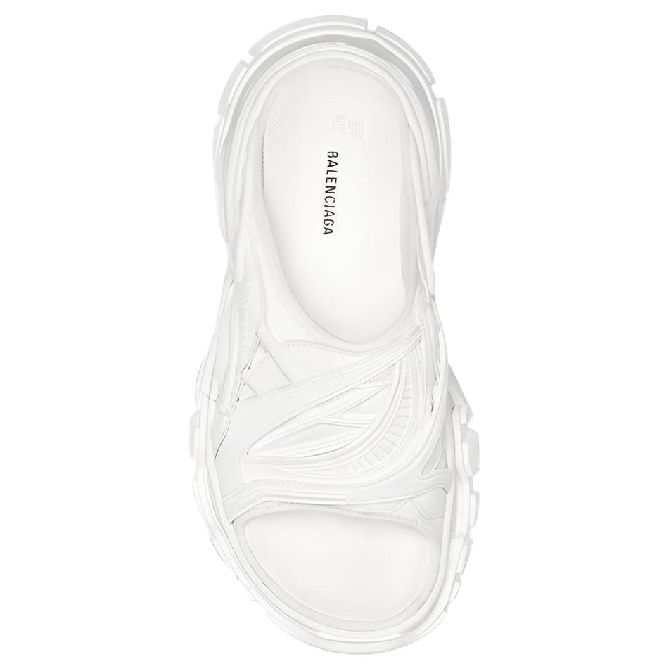Женские сабо Balenciaga Track Slide Sandal (белые) — фото 5