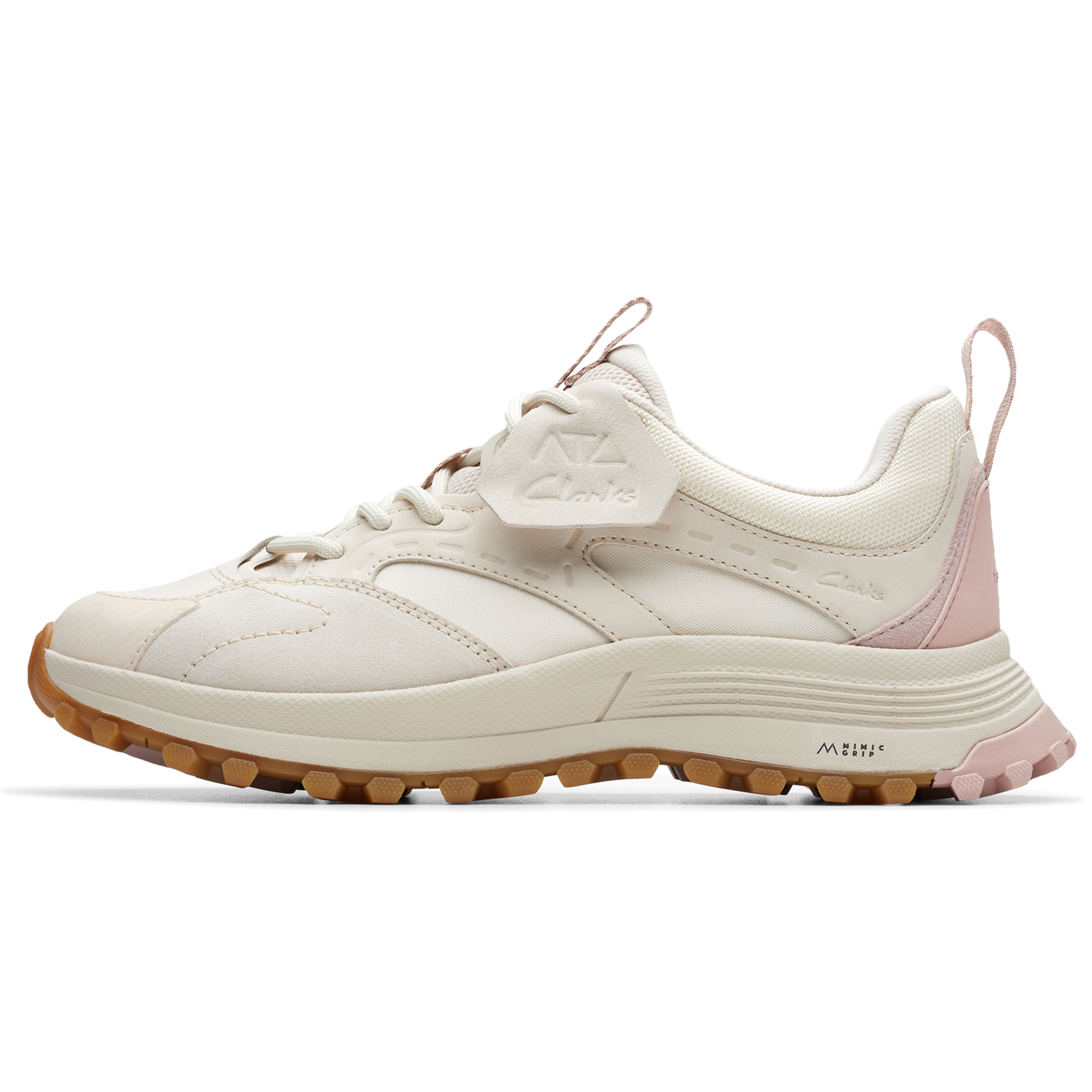 Clarks Cow Split Leather Mountaineering Slip Resistant And Breathable Low top Outdoor Shoes Women's White