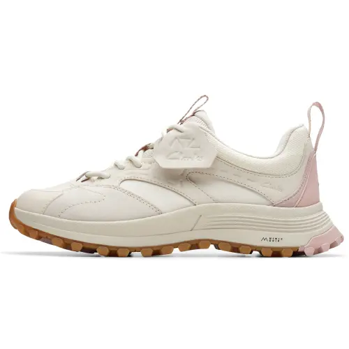 Clarks Cow Split Leather Mountaineering Slip Resistant And Breathable Low top Outdoor Shoes Women's White