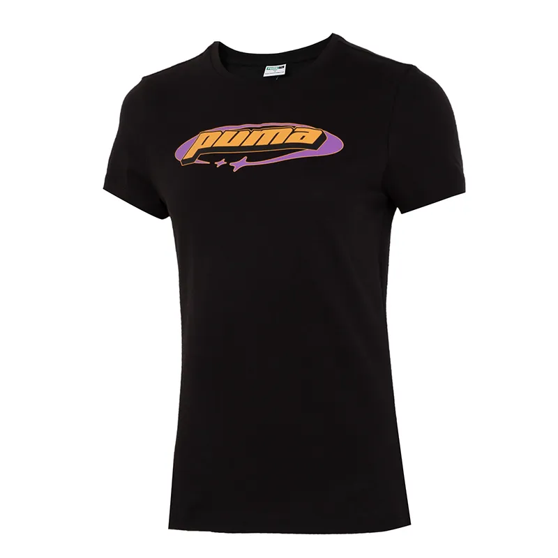 PUMA T-Shirts Women's Black Crew Neck Moderate