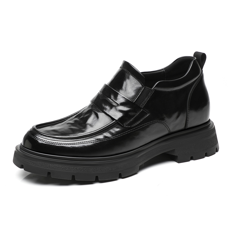 LCB first layer cowhide, 8cm height increase, slip-on wedding shoes, business formal leather shoes, men's style