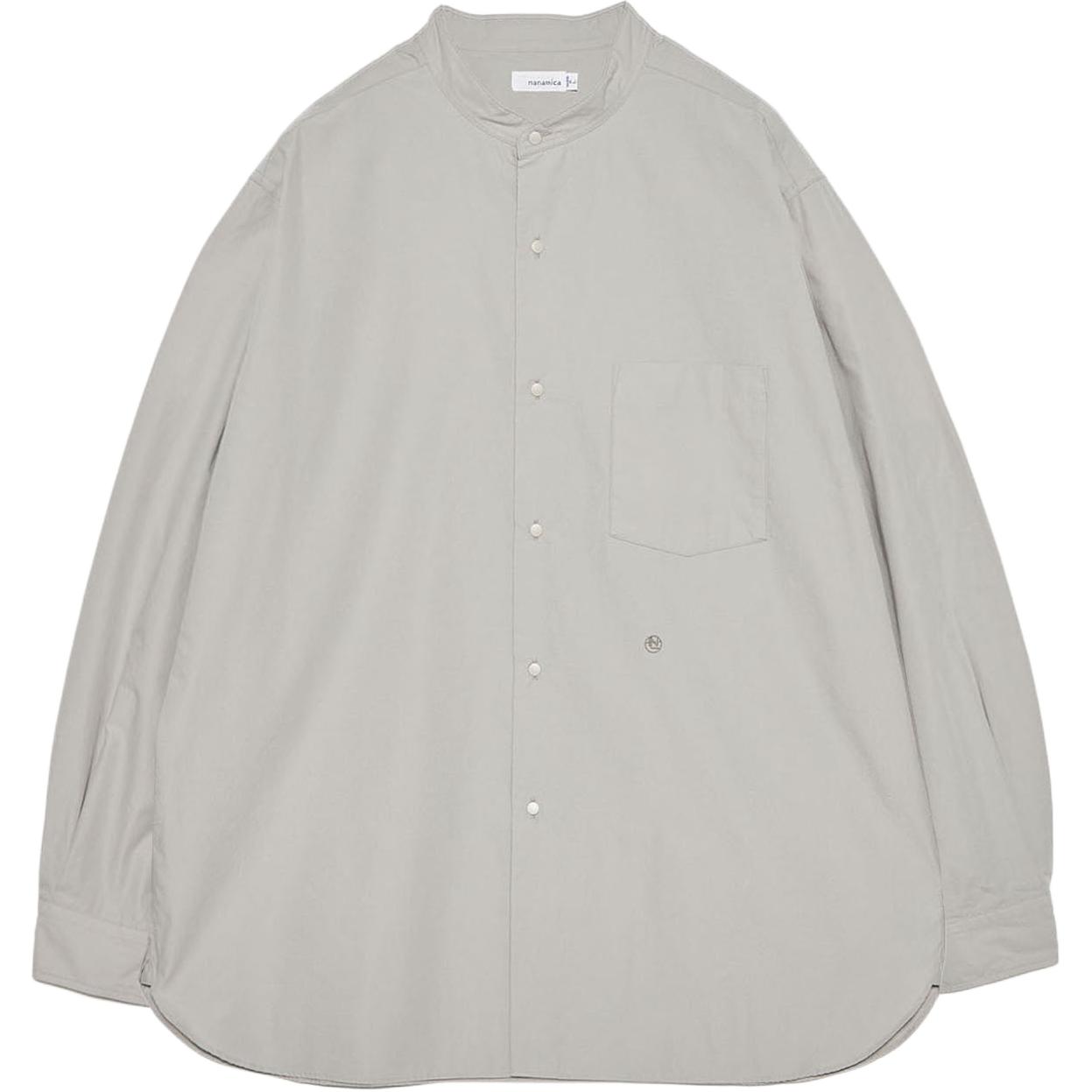 Рубашка nanamica SS26 Band Collar Wind Shirt (серая)