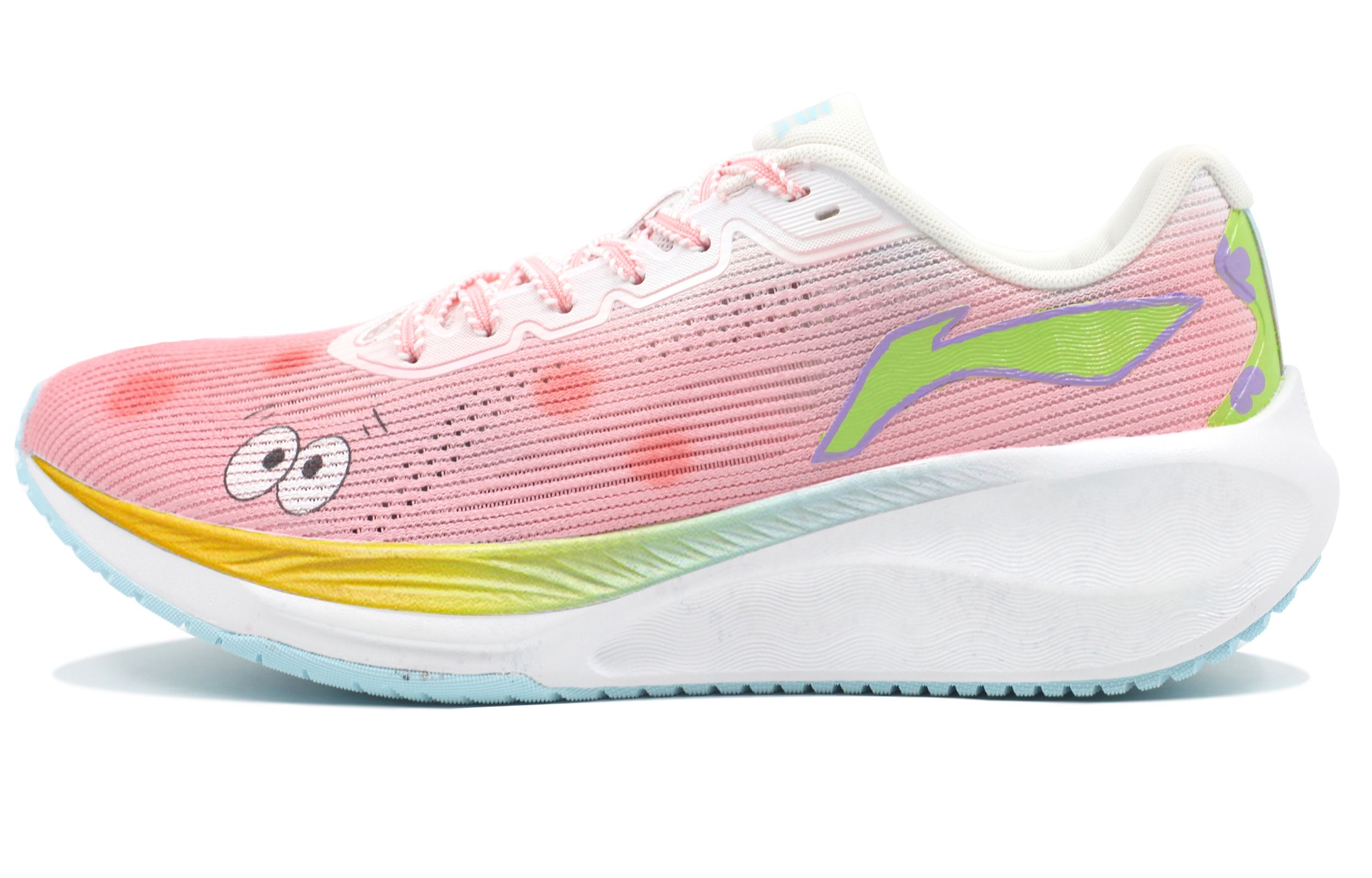 Li Ning Version 2.0 Cushioning Slip Resistant Breathable Low top Casual Running Shoes Unisex Yellow Pink Mismatched