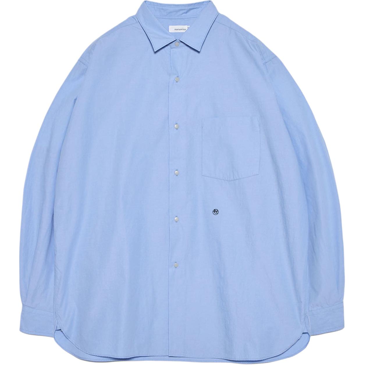 Рубашка nanamica SS26 Regular Collar Wind Shirt (голубая)