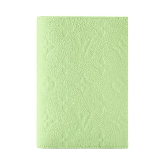 LOUIS VUITTON Cow Leather Passport Holder Women's Green