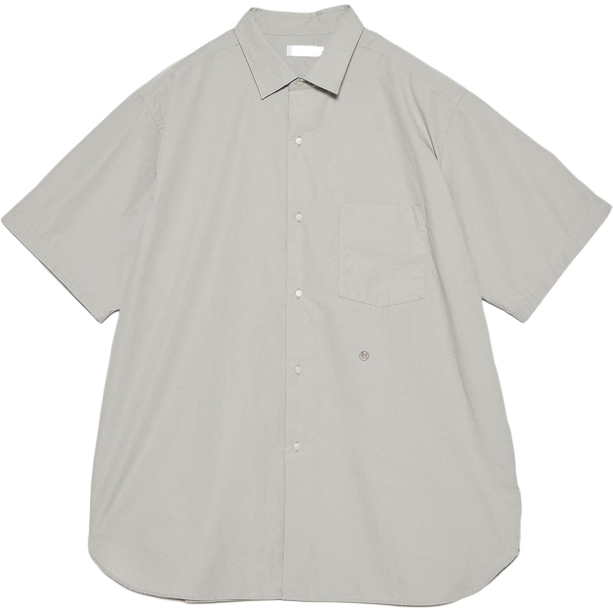 Рубашка nanamica SS26 Regular Collar Wind S/S Shirt (серая)