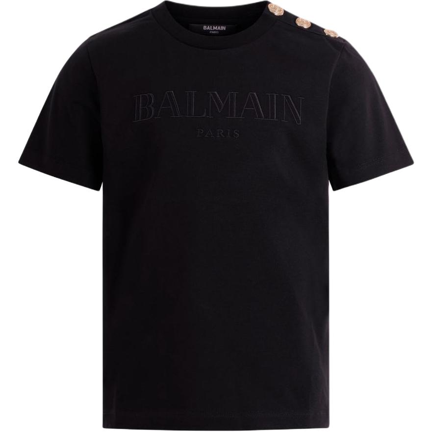 Мужская футболка BALMAIN SS26 Embroidered Logo (черные)