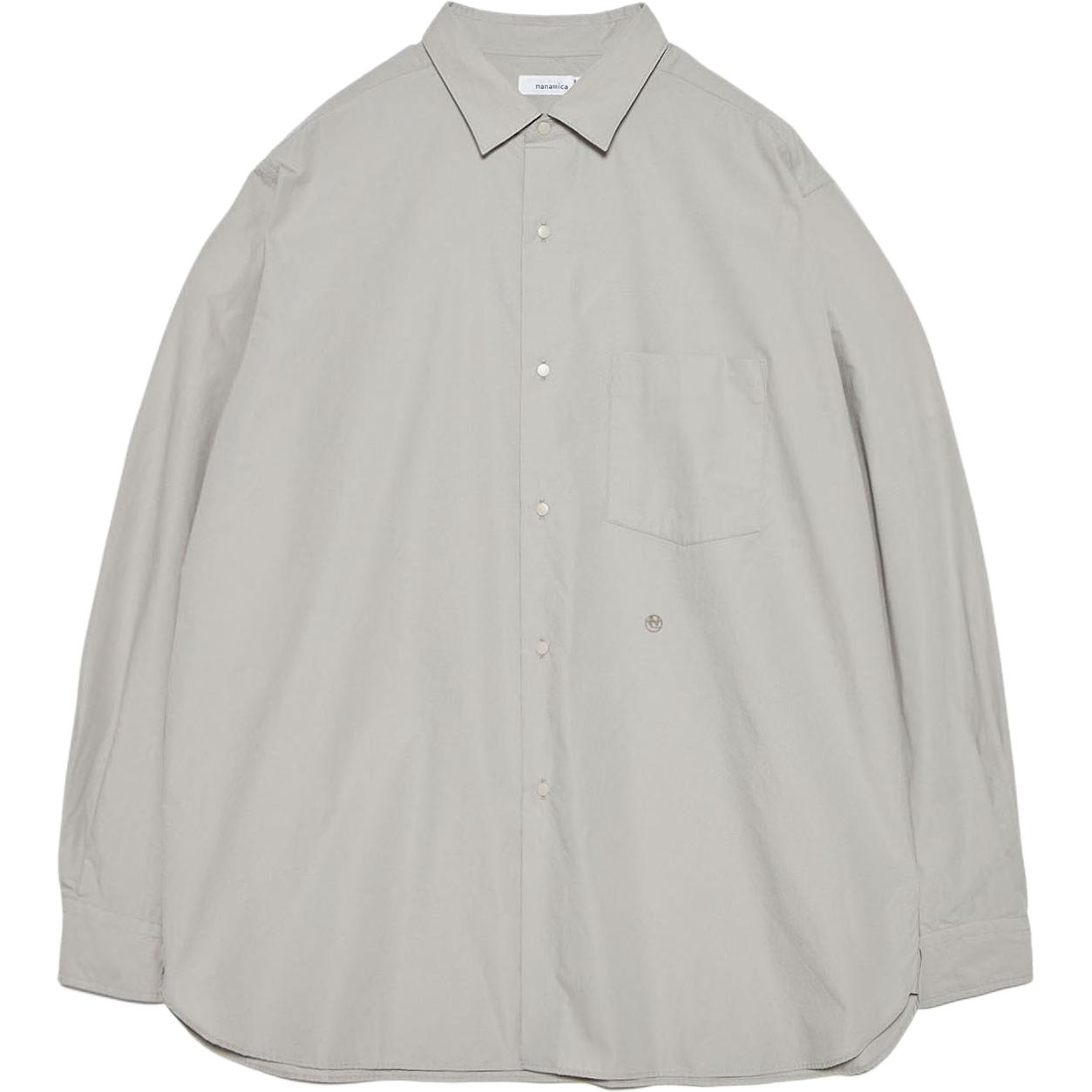 Рубашка nanamica nanamica SS26 Regular Collar Wind Shirt (серая)