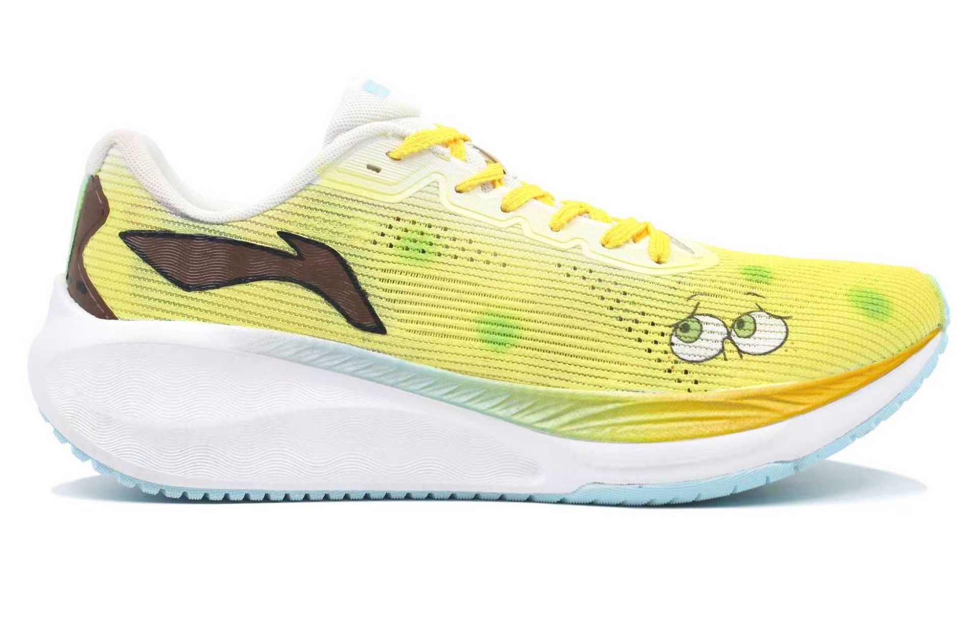 Li Ning Version 2.0 Cushioning Slip Resistant Breathable Low top Casual Running Shoes Unisex Yellow Pink Mismatched
