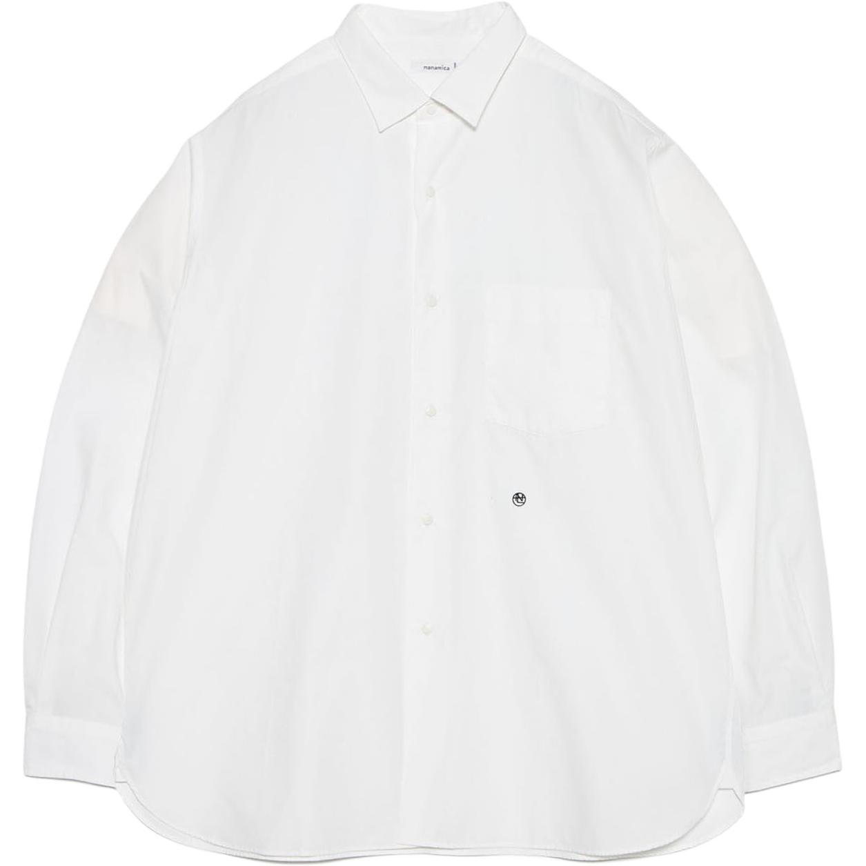 Рубашка nanamica nanamica SS26 Regular Collar Wind Shirt (белая)