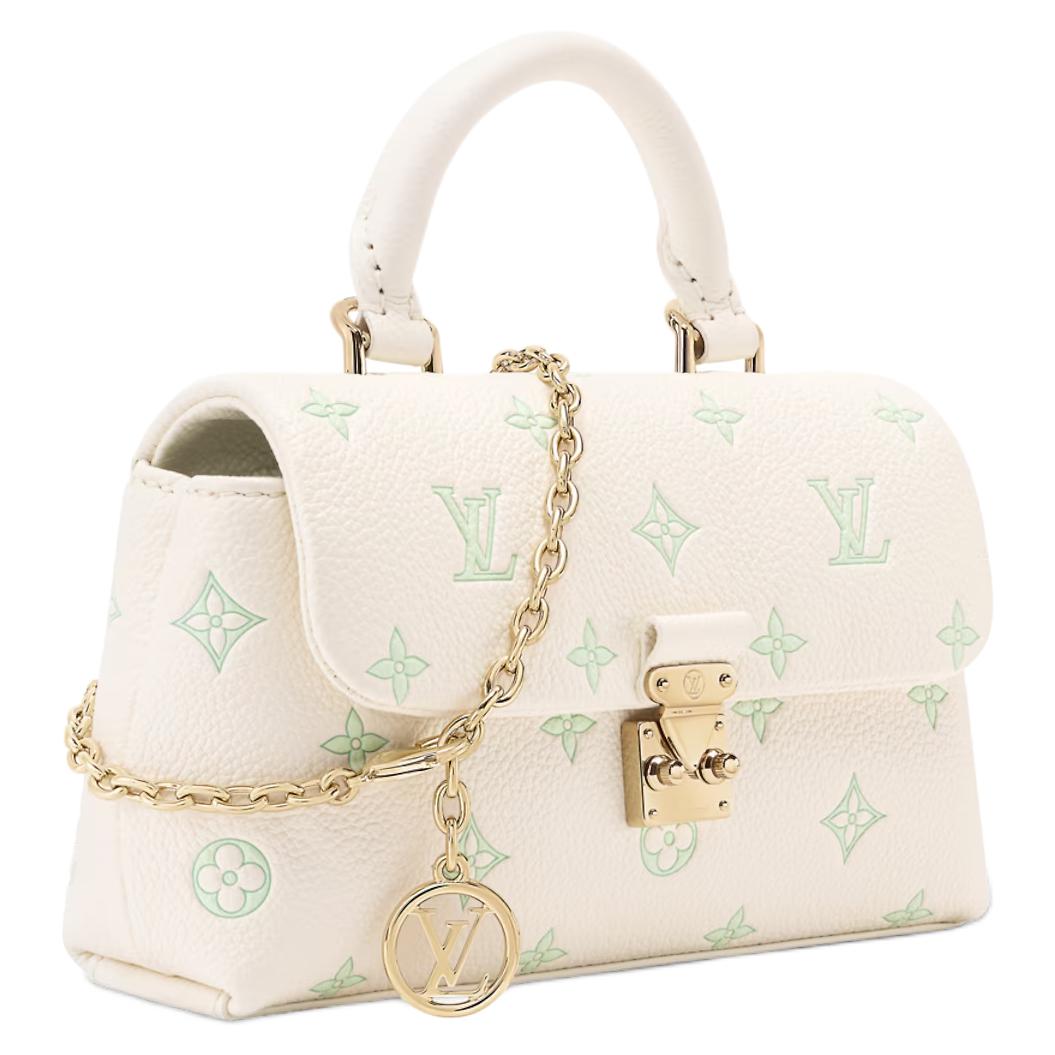 Женская сумка Louis Vuitton NANO MADELEINE (бело-зеленая) — фото 2