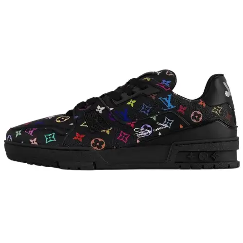 LOUIS VUITTON x Takashi Murakami Trainer Low top Skateboard Shoes Women's Black