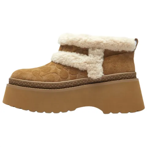 COACH Christina 8cm Snow Boots 6.5cm Women's Tobacco