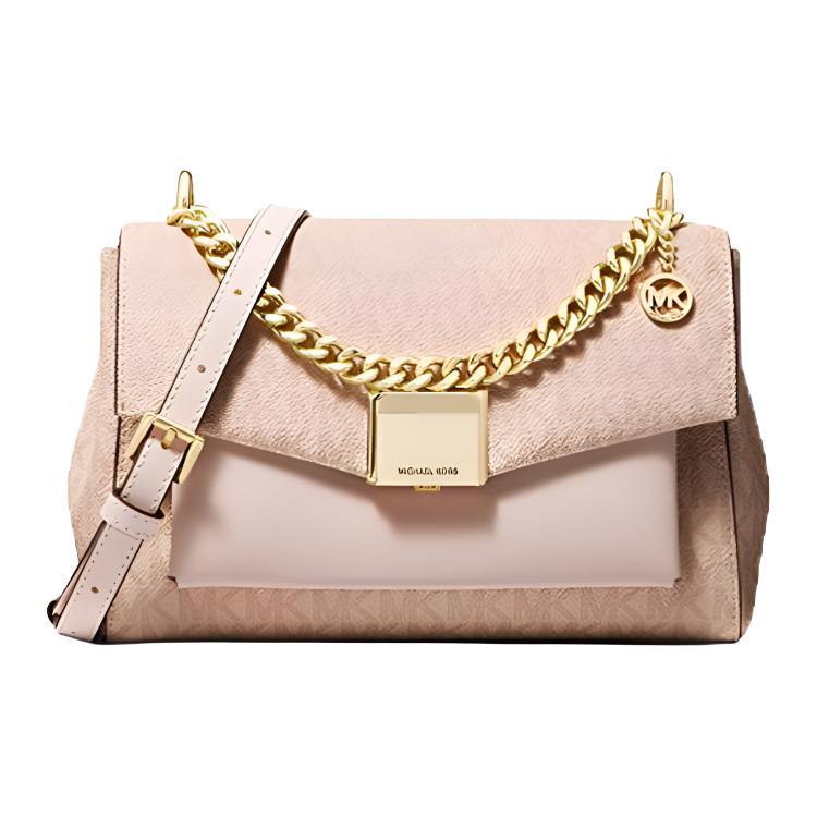 MICHAEL KORS Lita Canvas Artificial Leather Crossbody Bags Medium Women's Ballet Pink