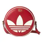 GUCCI Adidas Originals Collaboration Ophidia Leather Round Bag, Shoulder Bag, Crossbody Bag Women's Red