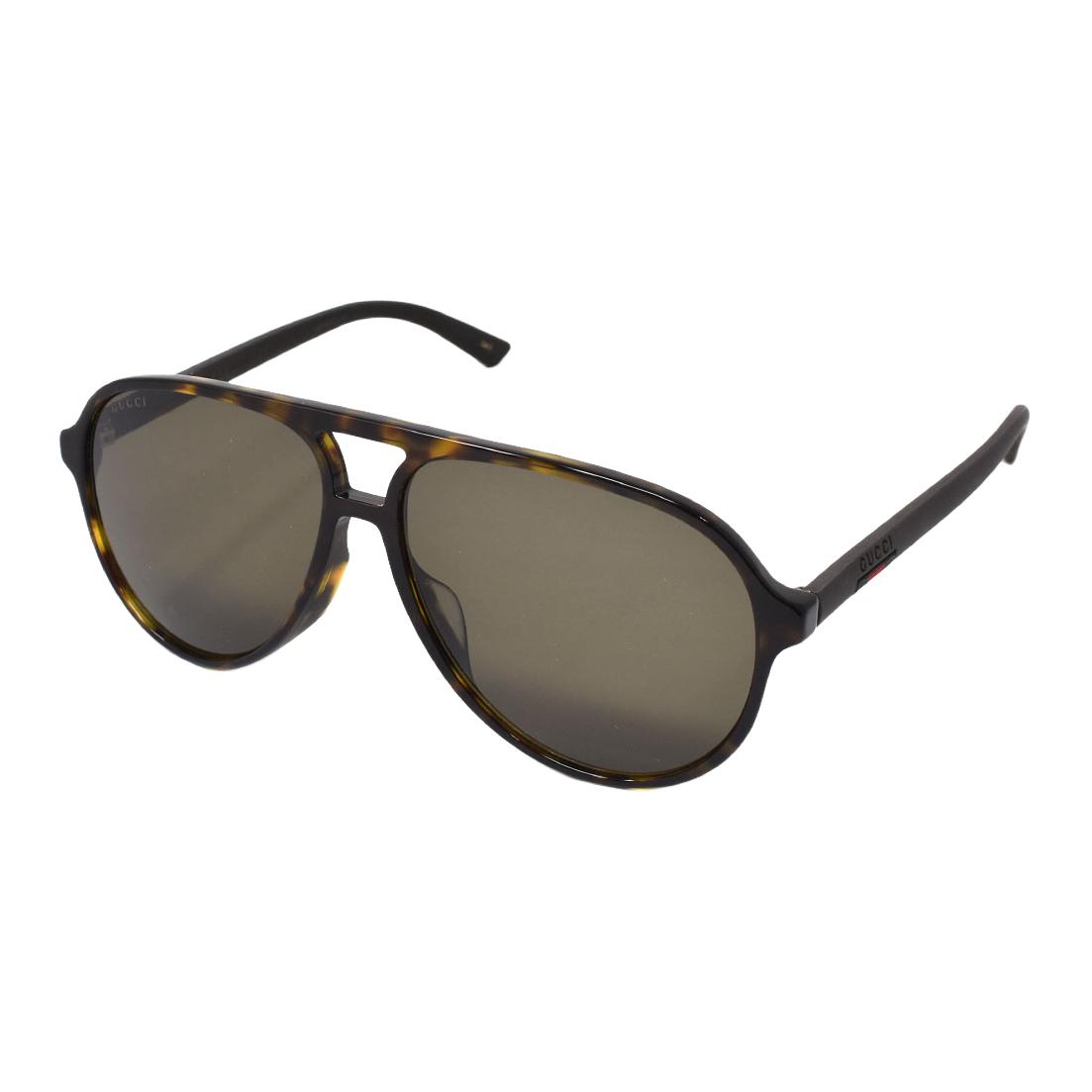 GUCCI Acetate Aviator Sunglasses Men's Havana