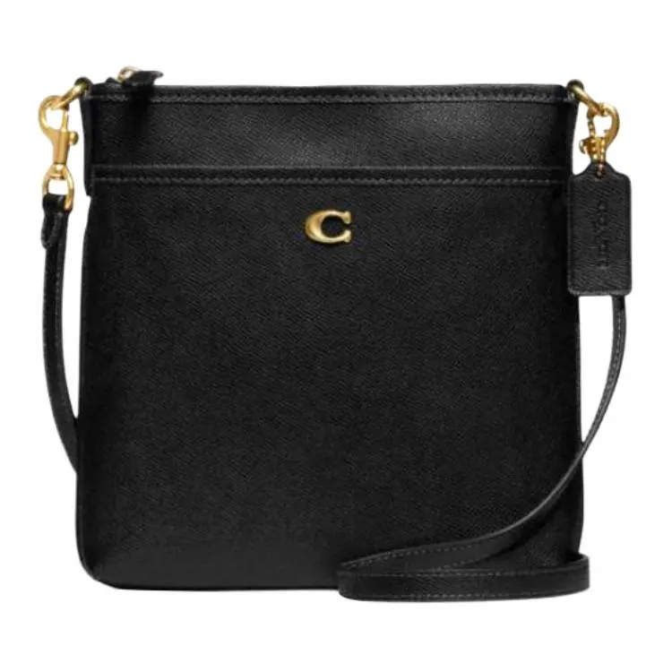 COACH Kitt Grain Leather Shoulder Bag Crossbody Bags Small Women's Black
