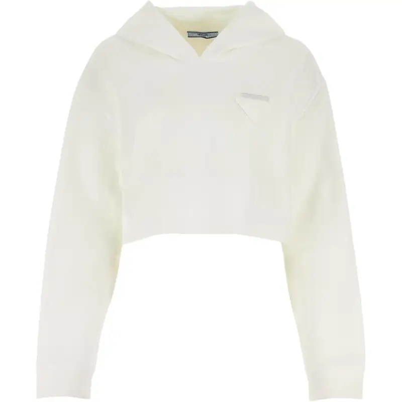 PRADA Sweatshirts Women's White Hooded Moderate Regular