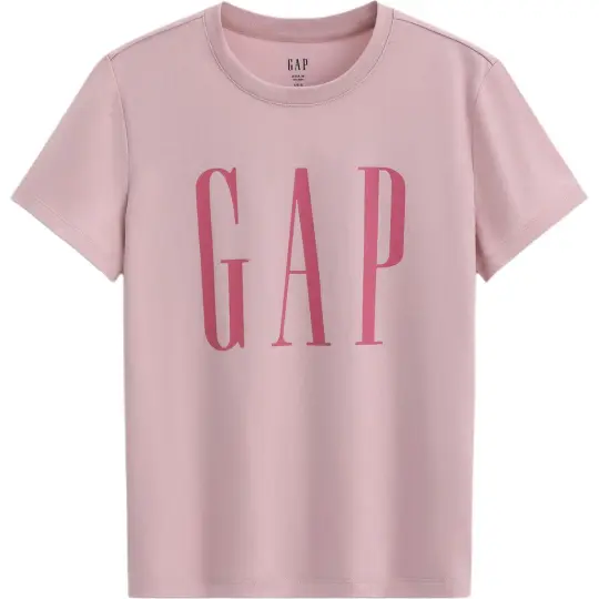 Повседневная женская футболка с короткими рукавами и логотипом GAP из чистого хлопка с буквенным принтом