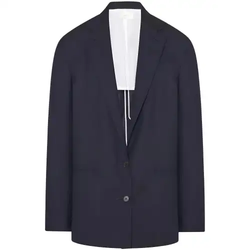 THE ROW Jackets Women's Navy Blue Suit Collar Moderate Other