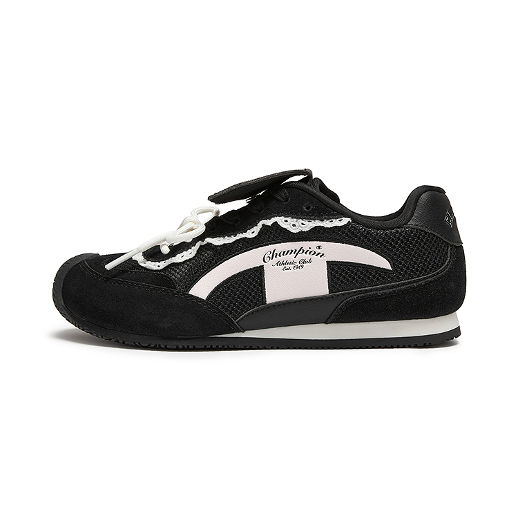 Женские кроссовки Champion Lace Runner EC (черно-розовые)
