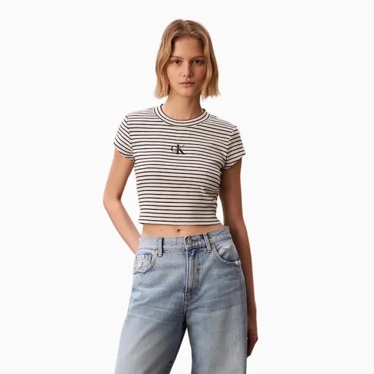 Джинсы CALVIN KLEIN, повседневные яркие девчачьи классические джинсы в полоску с буквами для девочек, женская футболка с круглым вырезом и короткими рукавами, детские губы