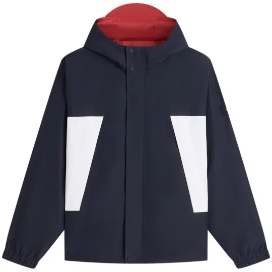 Tommy Hilfiger Двусторонняя американская модная уличная спортивная куртка контрастного цвета с капюшоном в мужском стиле
