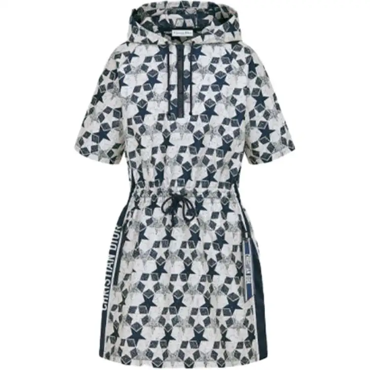 DIOR Short Sleeved Dress Women's Blue