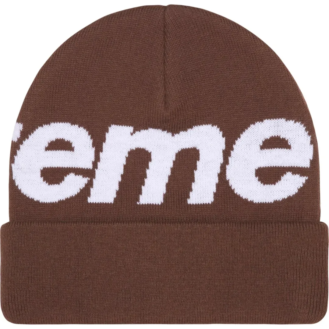Supreme logo beanie hat