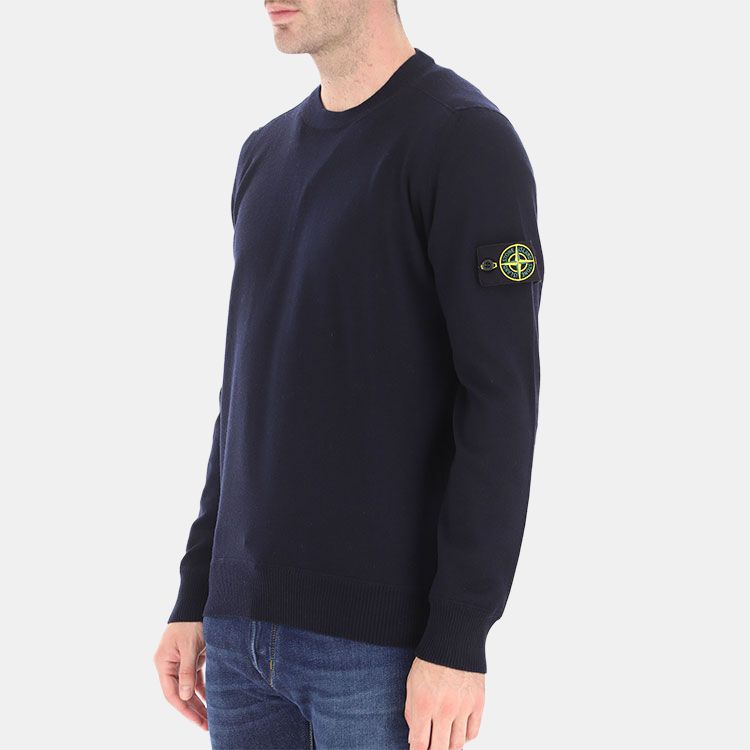Мужской свитер Stone Island Wool Sweater (синий) — фото 5