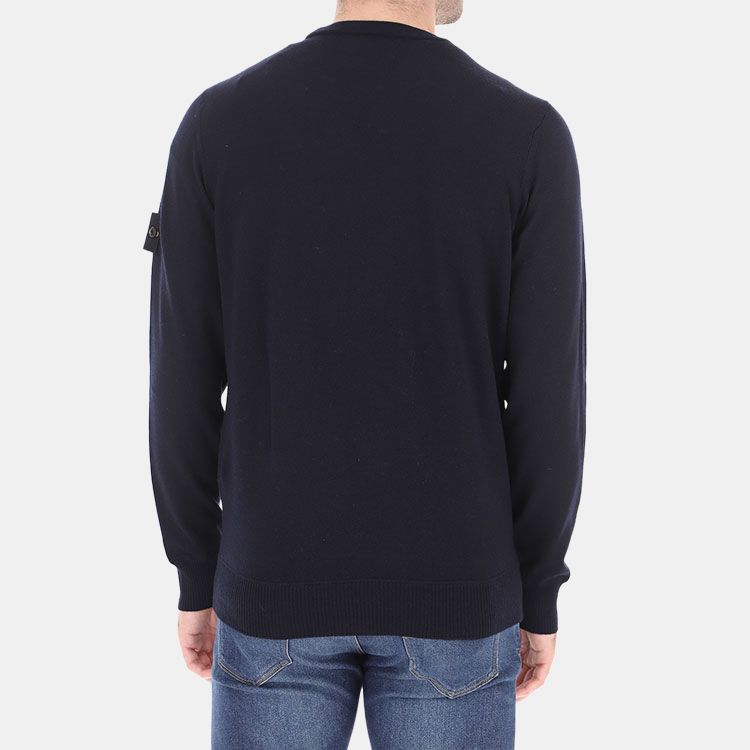 Мужской свитер Stone Island Wool Sweater (синий) — фото 4