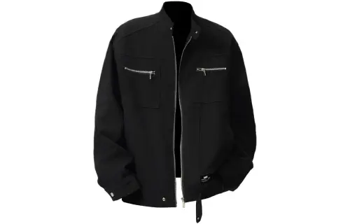 ZIAREL American retro high street heavy industry canvas Harrington splicing deconstructed stiff quilting thickened cotton coat stand collar pocket zipper design Kajia Ge Detroit workwear warm cleanfit coat jacket men and women same style