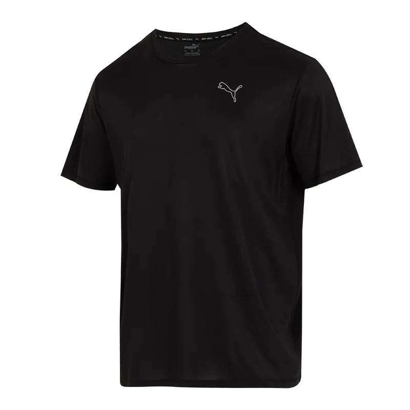PUMA T-Shirts Men's Black Crew Neck Moderate Straight Fit