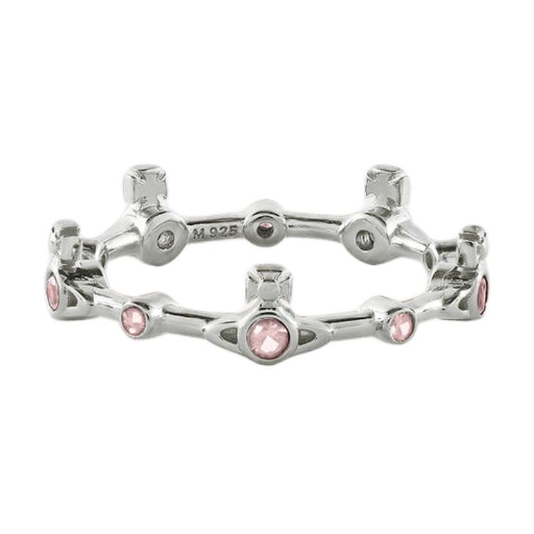 Женское кольцо Vivienne Westwood Orb Ring (серебристо-розовое)