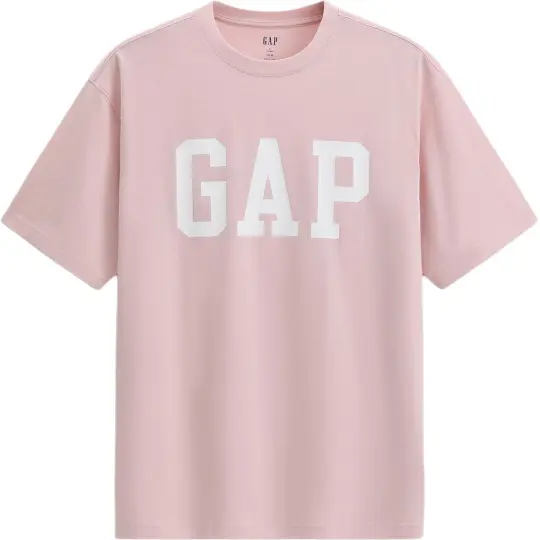 Свободная универсальная футболка GAP с короткими рукавами и логотипом с буквенным принтом, одинакового стиля для мужчин и женщин