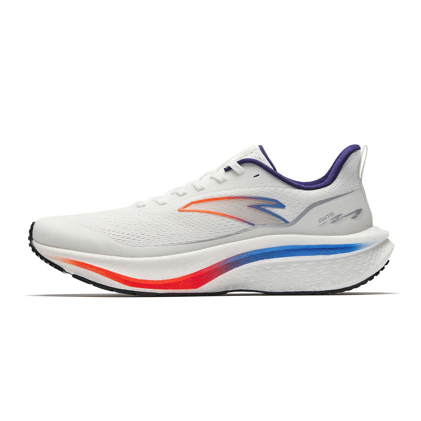 Anta Mach 6 SE 3D imitation spike outsole pattern, full-length nitrogen 80 midsole, shock-absorbing, non-slip, breathable, lightweight, rebound, low-top, physical test running shoes, men's model, silver blue