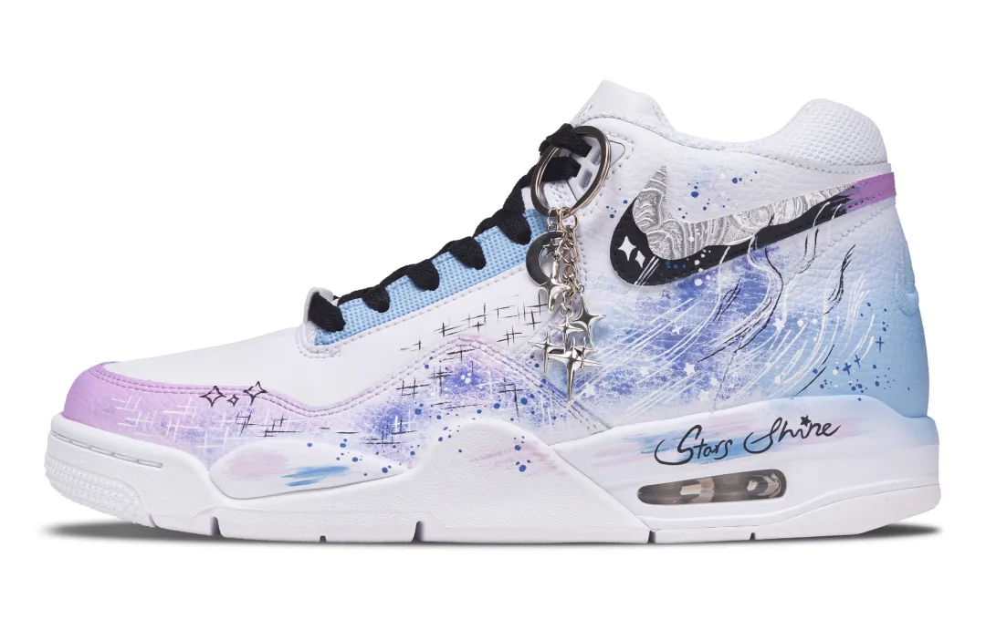 Nike Flight Legacy Nebula Dream Wild Abrasion Resistant Abrasion Resistant Mid top Vintage Basketball Shoes Men's