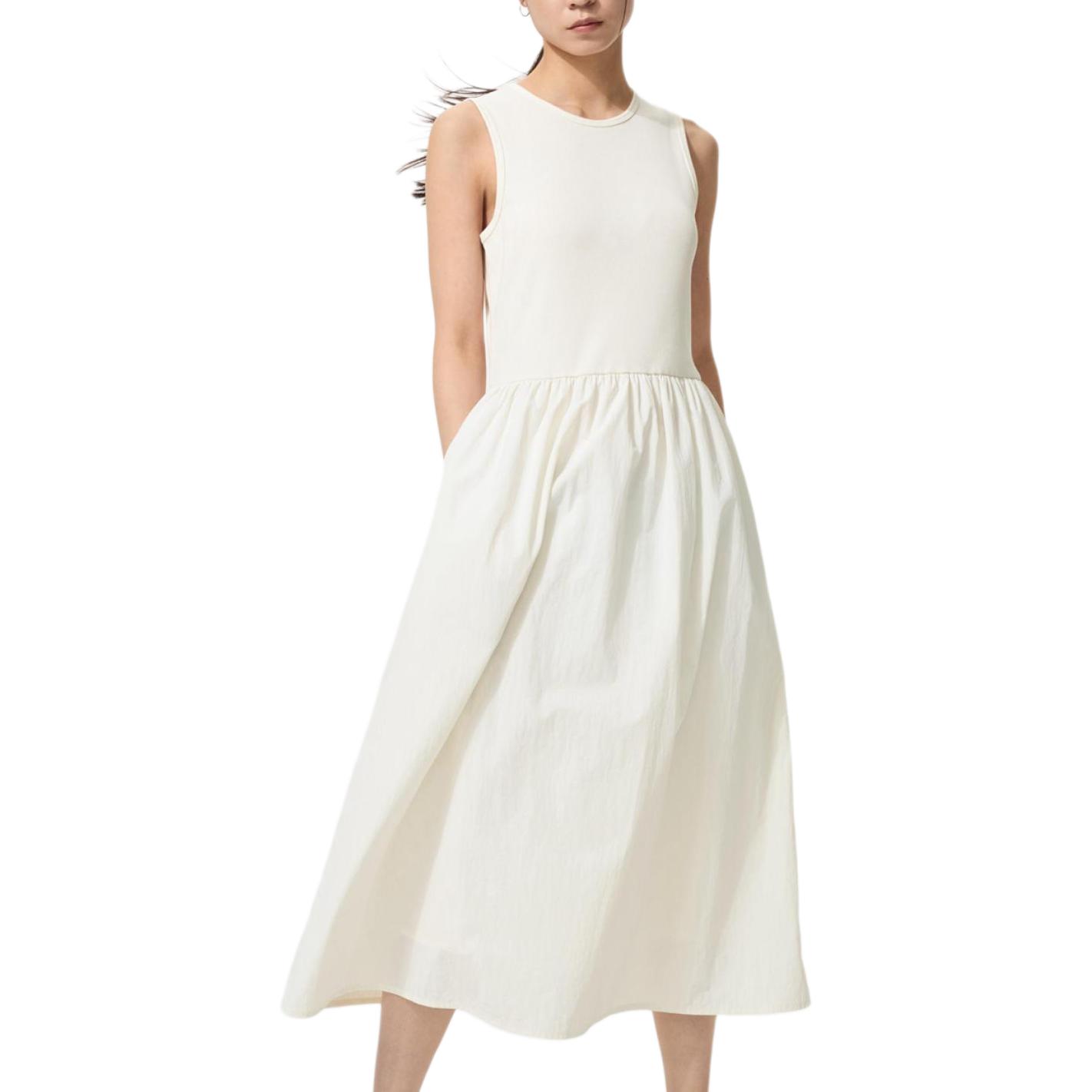 Женское платье UNIQLO Sleeveless Dress (бежевое)