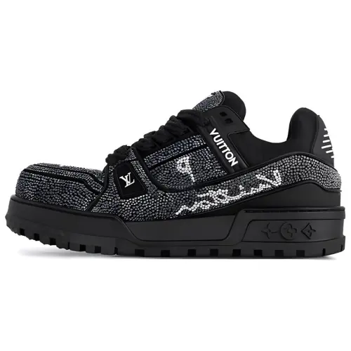 LOUIS VUITTON Trainer Maxi Low top Skateboard Shoes Men's Black