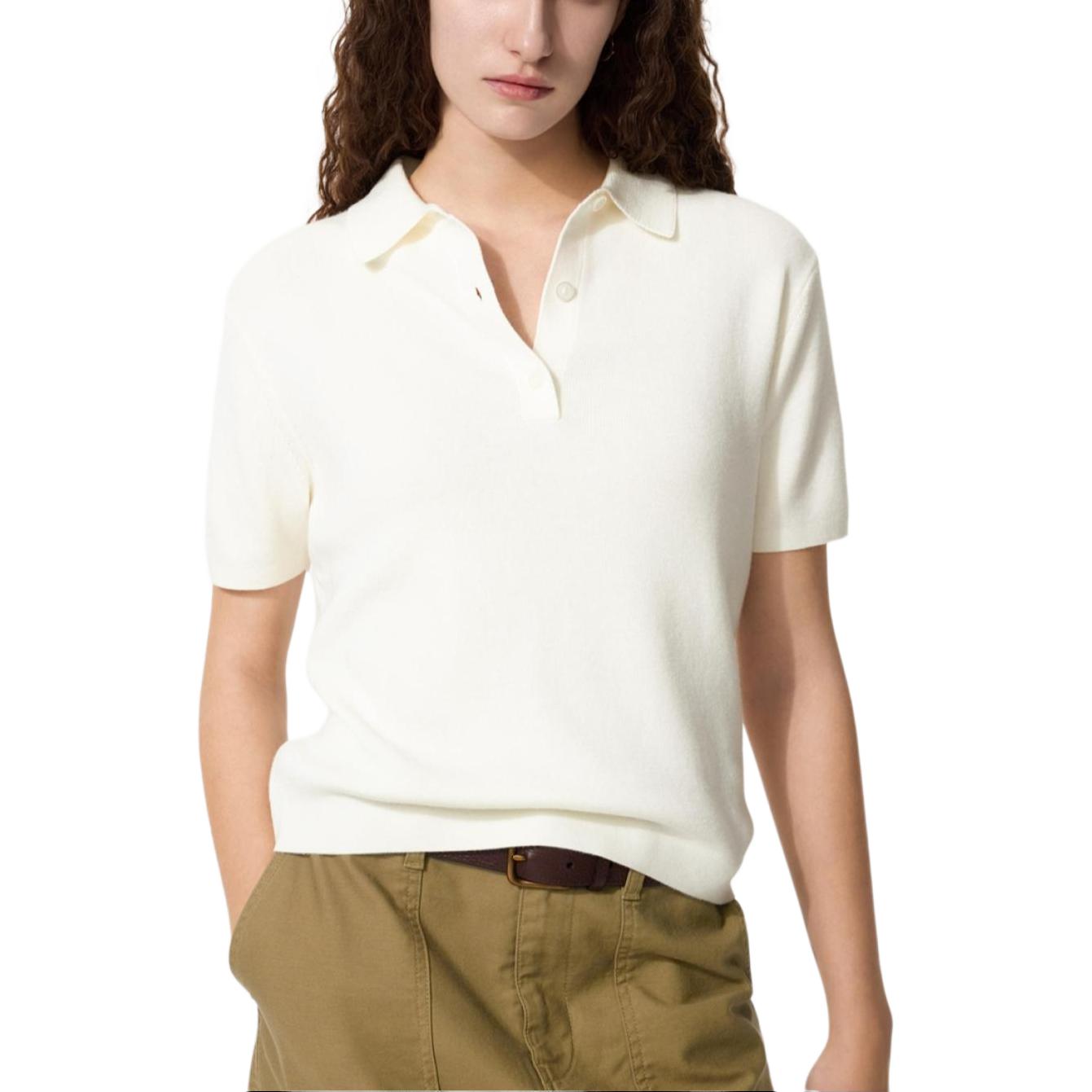Женская футболка-поло UNIQLO SS26 (белая)