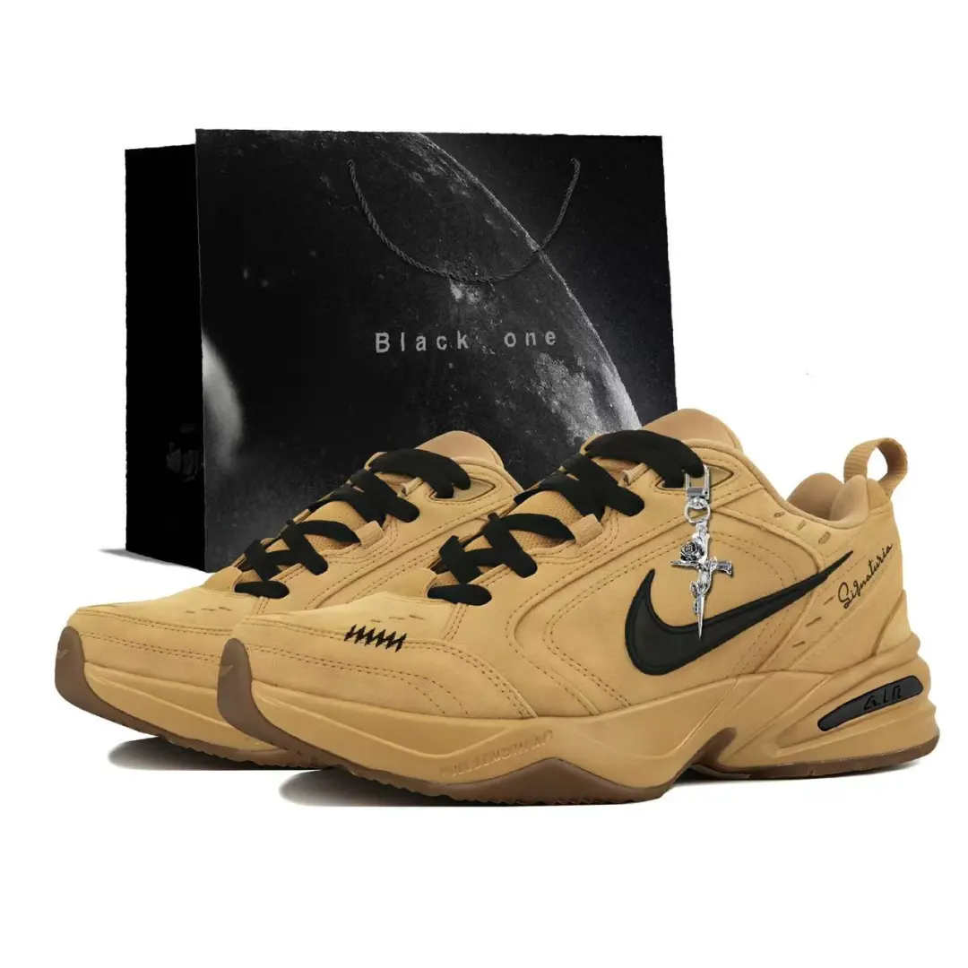 Nike Air Monarch 4 Wheat Seal, Maillard Style Cushioning, Wear Resistant Low top Chunky Sneakers Men's Brown