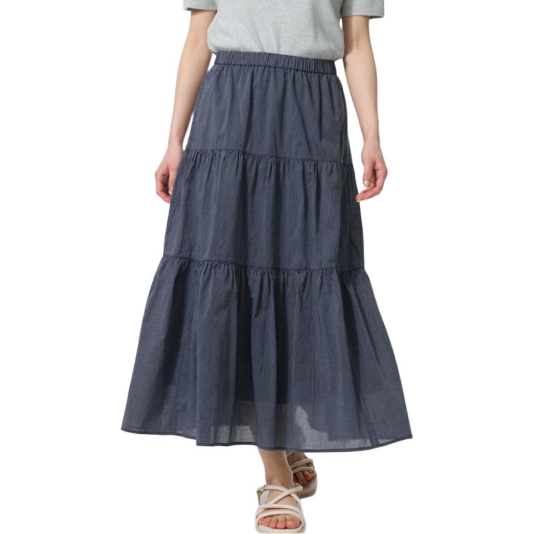 Женская юбка UNIQLO SS26 Casual Long Skirt (черная)