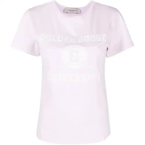 Golden Goose T Shirts Women's Purple Crew Neck