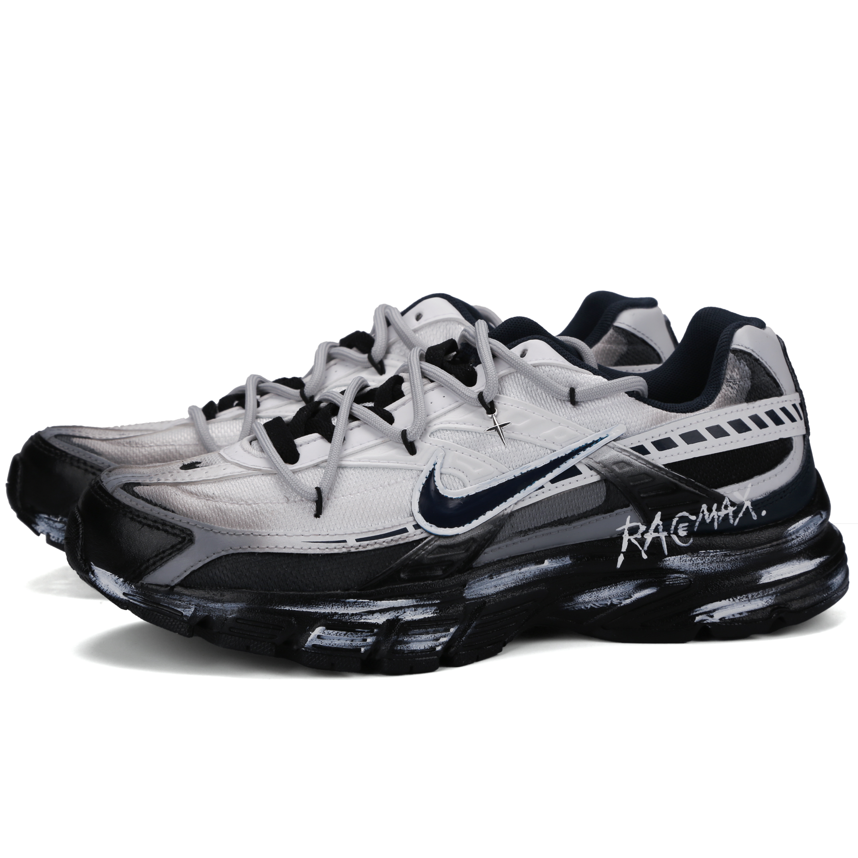Nike Initiator Slip Resistant Low top Casual City Commuting Running Shoes Men’s Black White Gray