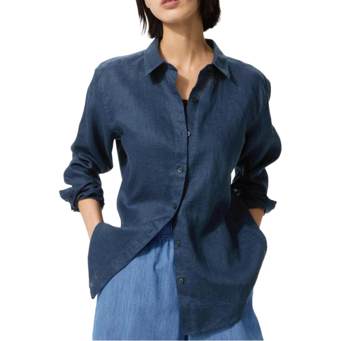 Женская рубашка UNIQLO (однотонная)