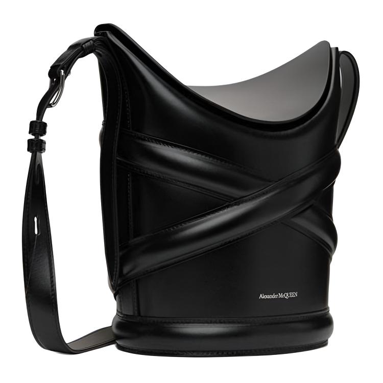 Мужская сумка Alexander McQueen THE CURVE BAG (черная) — фото 2