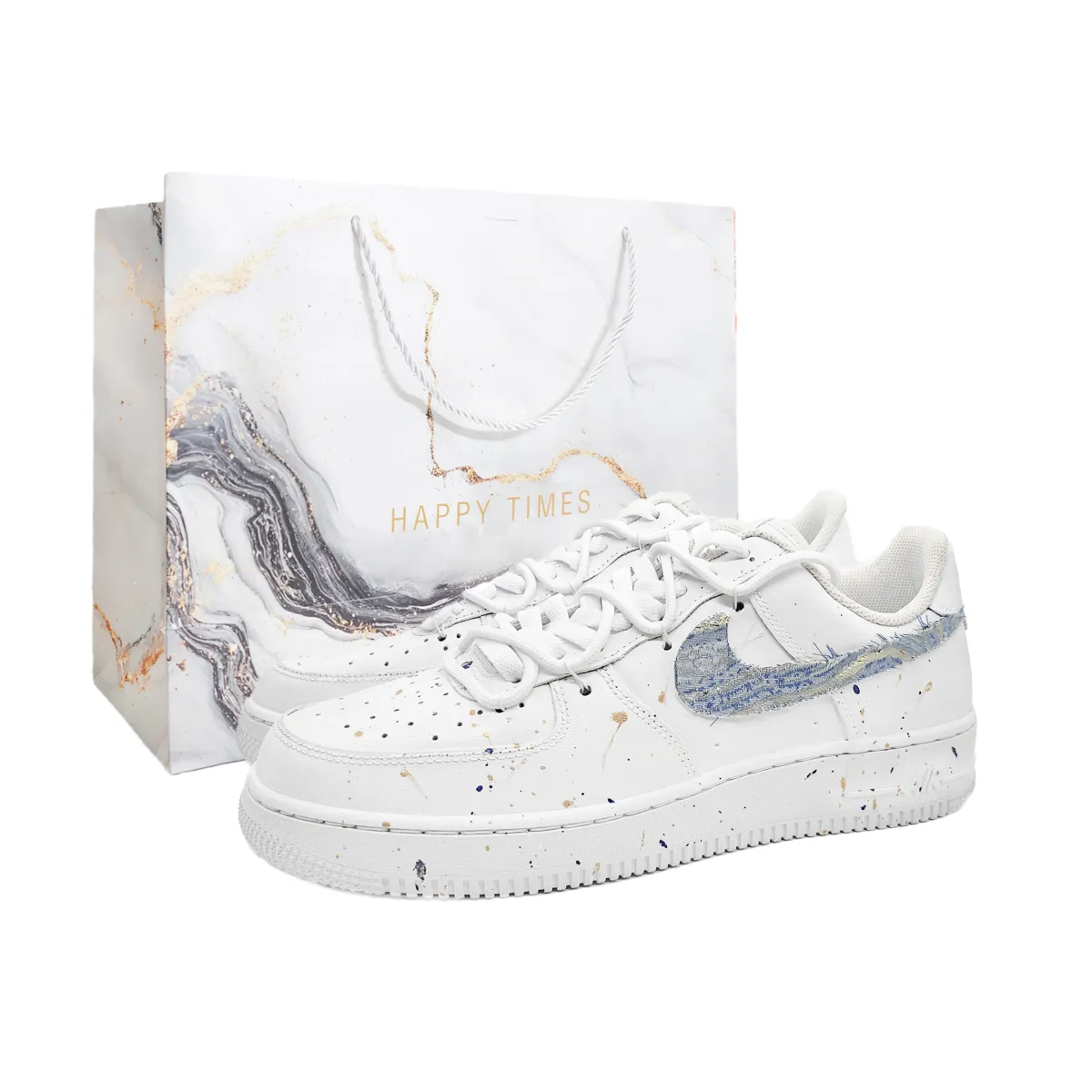 Nike Air Force 1 Slip Resistant Abrasion Resistant Low top Skateboard Shoes Unisex White